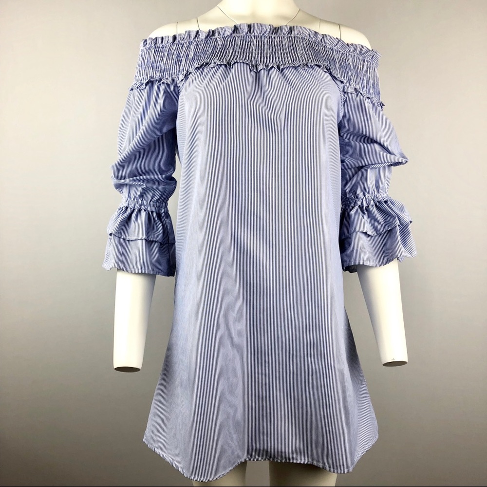 Style Envy striped blue short Dress M